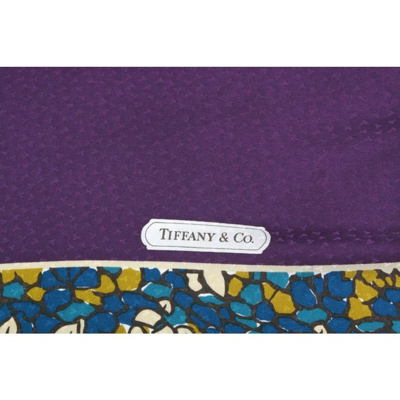 Vintage TIFFANY & CO. 1986 Beautiful Stained Glass Design Silk Scarf Tiffanys - Picture 2 of 4